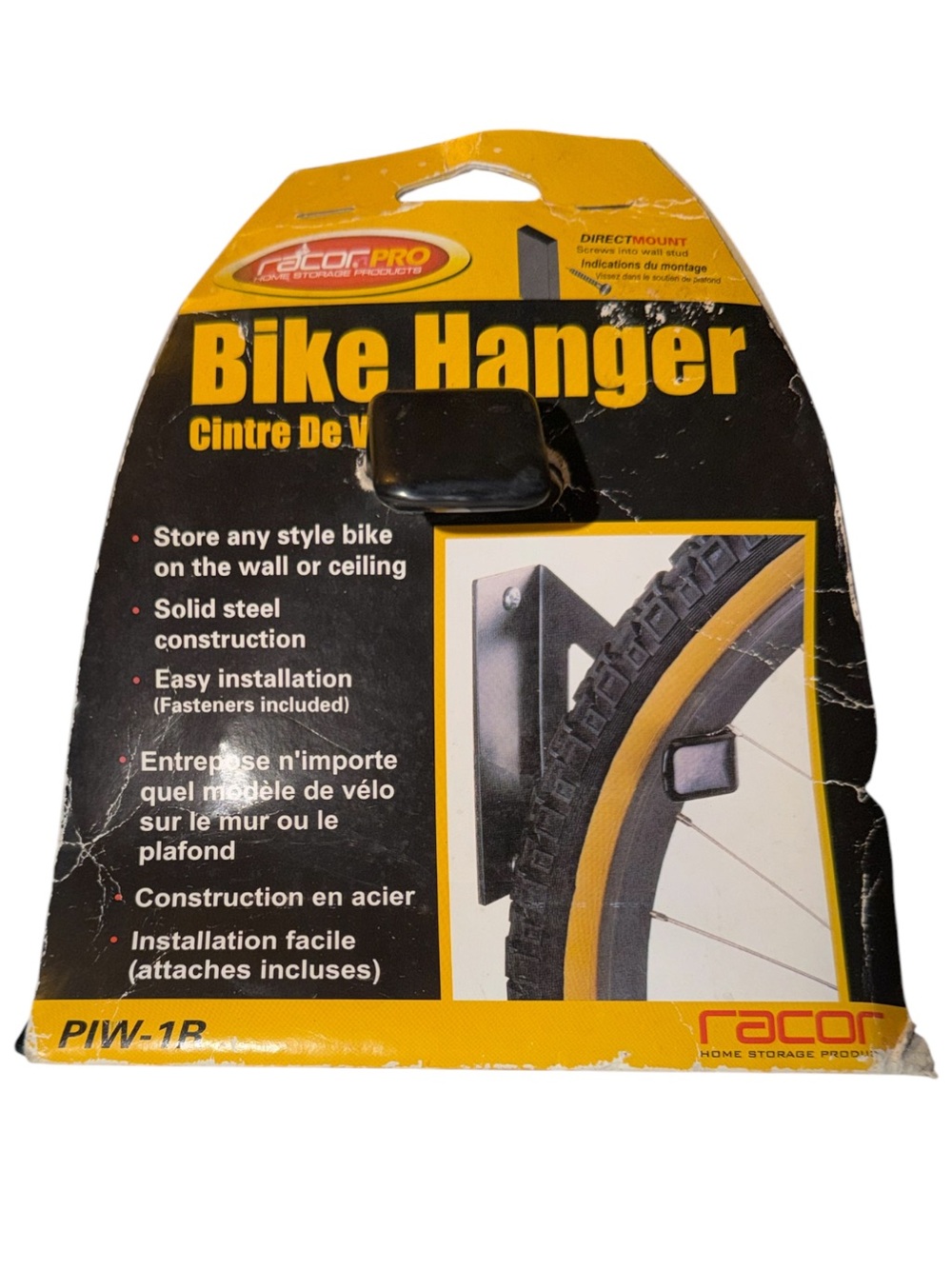 NIB Racor Pro Steel Wall Mount Bike Hanger - Black